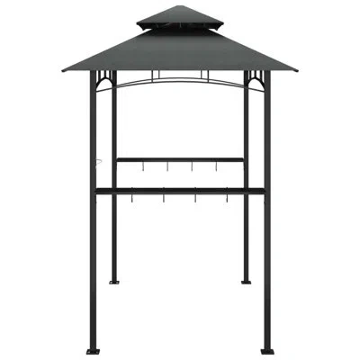 Vidaxl 7.87 Ft. W X 4.92 Ft. D Steel Grill Gazebo Gazebo In Anthracite