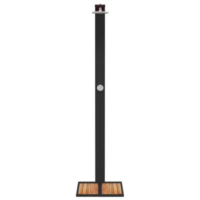Vidaxl 88.2" H Wood/pe/steel Free Standing Outdoor Shower With Detachable Shower Head In Black