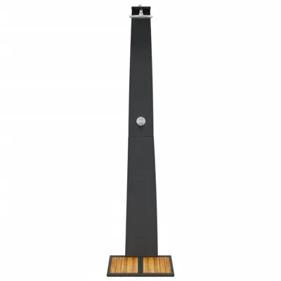 Vidaxl 88.2" H Wood/pe/steel Free Standing Outdoor Shower With Detachable Shower Head In Black