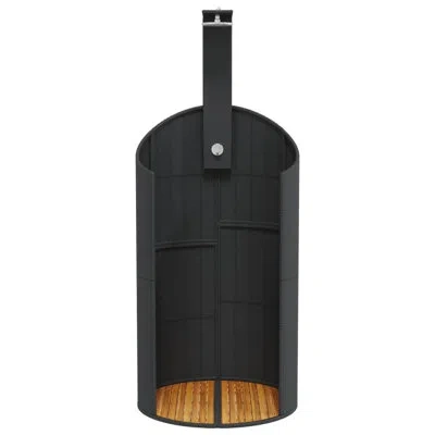 Vidaxl 95.1" H Wood/pe/steel Free Standing Outdoor Shower With Detachable Shower Head In Black