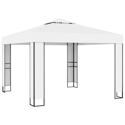 Vidaxl 9.84 Ft. W X 9.84 Ft. D Steel Party Tent Gazebo In White