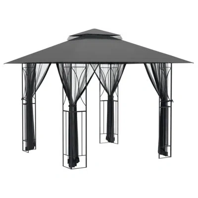 Vidaxl 9.84 Ft. W X 9.84 Ft. D Steel Patio Gazebo Gazebo In Anthracite