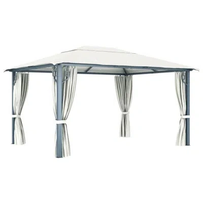 Vidaxl 9.84 Ft. W X 9.84 Ft. D Steel Patio Gazebo Gazebo In Cream