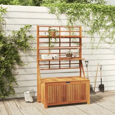 Vidaxl Acacia Solid Wood Deck Box In Brown