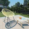 Vidaxl Acapulco Chair Beige Poly Rattan, Powder-coated Steel Standard In Neutral