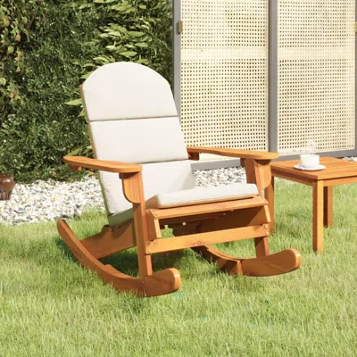 Vidaxl Adirondack Rocking Chair With Cushions Solid Wood Acacia In Brown