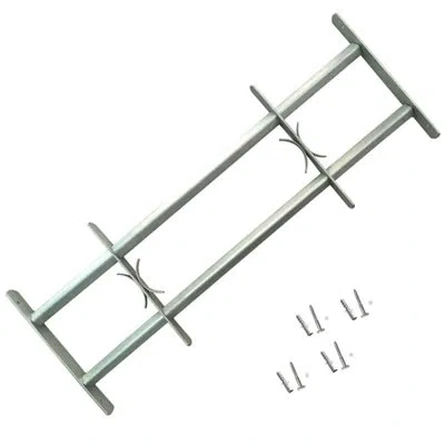 Vidaxl Adjustable Security Grill In Silver