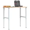 Vidaxl Adjustable Work Bench Frames 2 Pcs Metal 21.7"x(27.2"-37.6") Gray, 147932