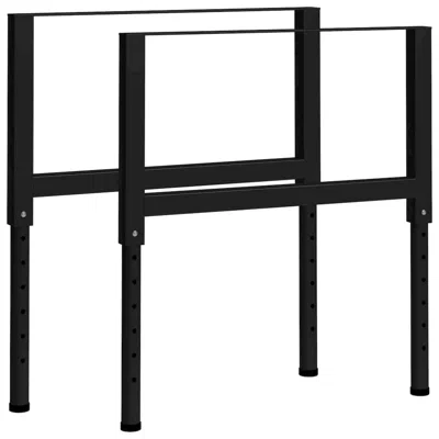 Vidaxl Adjustable Work Bench Frames 2 Pcs Metal 33.5"x(27.2"-37.6") Black, 147933