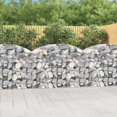 Vidaxl Arched Gabion Basket 59.1"x19.7"x39.4"/47.2" Galvanized Iron In Green