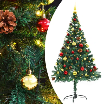 Vidaxl Artificial Christmas Tree With Baubles And Leds Green 59.1", 321499