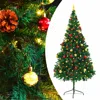 Vidaxl Artificial Christmas Tree With Baubles And Leds Green 82.7", 321501