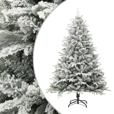 Vidaxl Artificial Christmas Tree With Flocked Snow Green 82.7" Pvc & Pe