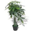 Vidaxl Artificial Fortune Tree Plant With Pot 33.5" Green, 244448