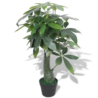 Vidaxl Artificial Fortune Tree Plant With Pot 33.5" Green, 244448