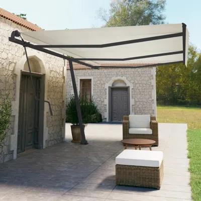Vidaxl Awning Post Set Anthracite 236.2"x96.5" Iron In Gray