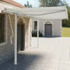 Vidaxl Awning Post Set White 177.2"x96.5" Iron