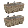 Vidaxl Balcony Planter 2 Pcs Wicker With Pe Lining 15.7", 246828