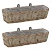 Vidaxl Balcony Planter 2 Pcs Wicker With Pe Lining 23.6", 246829
