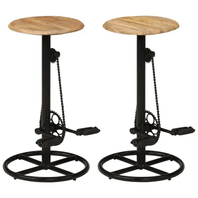 Vidaxl Bar Chairs 2 Pcs Solid Mango Wood, 246413 In Black