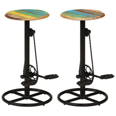 Vidaxl Bar Chairs 2 Pcs Solid Reclaimed Wood, 246412 In Black