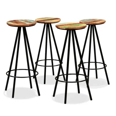 Vidaxl Bar Stools 4 Pcs Solid Reclaimed Wood, 245446 In Brown