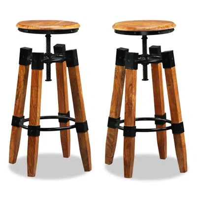 Vidaxl Bar Stools Solid Mango Wood In Brown