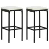 Vidaxl Bar Stools With Cushions 2 Pcs Black Poly Rattan 3440