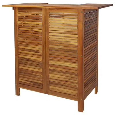 Vidaxl Bar Table 43.3"x19.7"x41.3" Solid Acacia Wood, 44007 In Neutral
