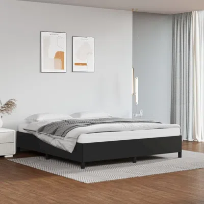 Vidaxl Bed Frame Black 76"x79.9" King Faux Leather