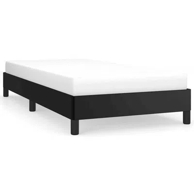 Vidaxl Bed Frame Black Faux Leather, Plywood, Engineered Wood Twin Xl