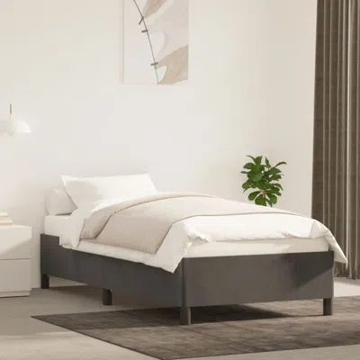 Vidaxl Bed Frame Dark Gray 39.4"x74.8" Twin Velvet