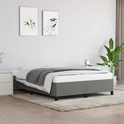 Vidaxl Bed Frame Dark Gray 53.9"x74.8" Full Fabric