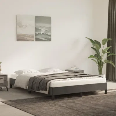 Vidaxl Bed Frame Dark Gray 59.8"x79.9" Queen Velvet