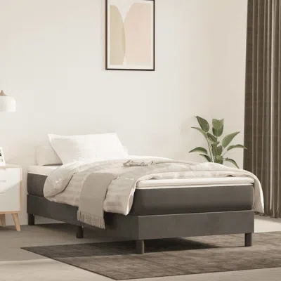 Vidaxl Bed Frame Dark Grey Velvet (100% Polyester), Plywood, Engineered Wood