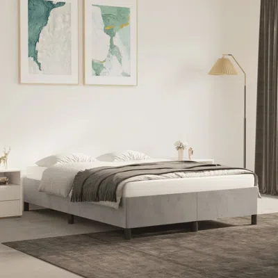 Vidaxl Bed Frame Light Gray 59.8"x79.9" Queen Velvet