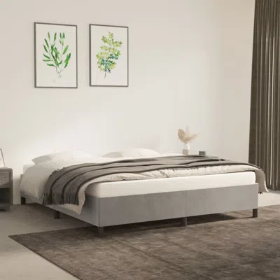 Vidaxl Bed Frame Light Gray 72"x83.9" California King Velvet In Neutral