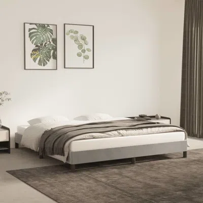 Vidaxl Bed Frame Light Gray 76"x79.9" King Velvet