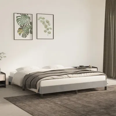 Vidaxl Bed Frame Light Grey Velvet, Plywood, Engineered Wood