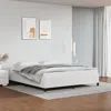 Vidaxl Bed Frame White 76"x79.9" King Faux Leather