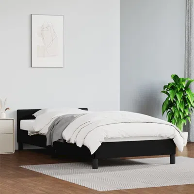 Vidaxl Bed Frame With Headboard Black 39.4"x74.8" Twin Faux Leather