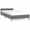 Vidaxl Bed Frame With Headboard Dark Gray In Gray