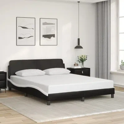 Vidaxl Bed Frame With Headboard Faux Leather In Black,white