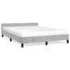 Vidaxl Bed Frame With Headboard Light Grey In Gray