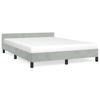 Vidaxl Bed Frame With Headboard Light Grey In Gray