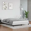 Vidaxl Bed Frame With Headboard White 53.9"x74.8" Full Faux Leather