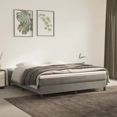Vidaxl Bed Frame Without Mattress Light Gray California King Velvet (us Only)