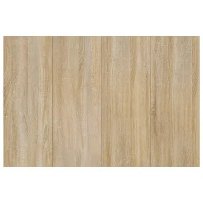 Vidaxl Bed Headboard Engineered Wood Double Decorative Inlays In Oak