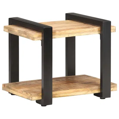 Vidaxl Bedside Cabinet 19.7"x15.7"x15.7" Rough Mango Wood, 320490 In Brown