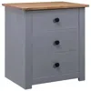 Vidaxl Bedside Cabinet Gray 18.1"x15.7"x22.4" Pinewood Panama Range